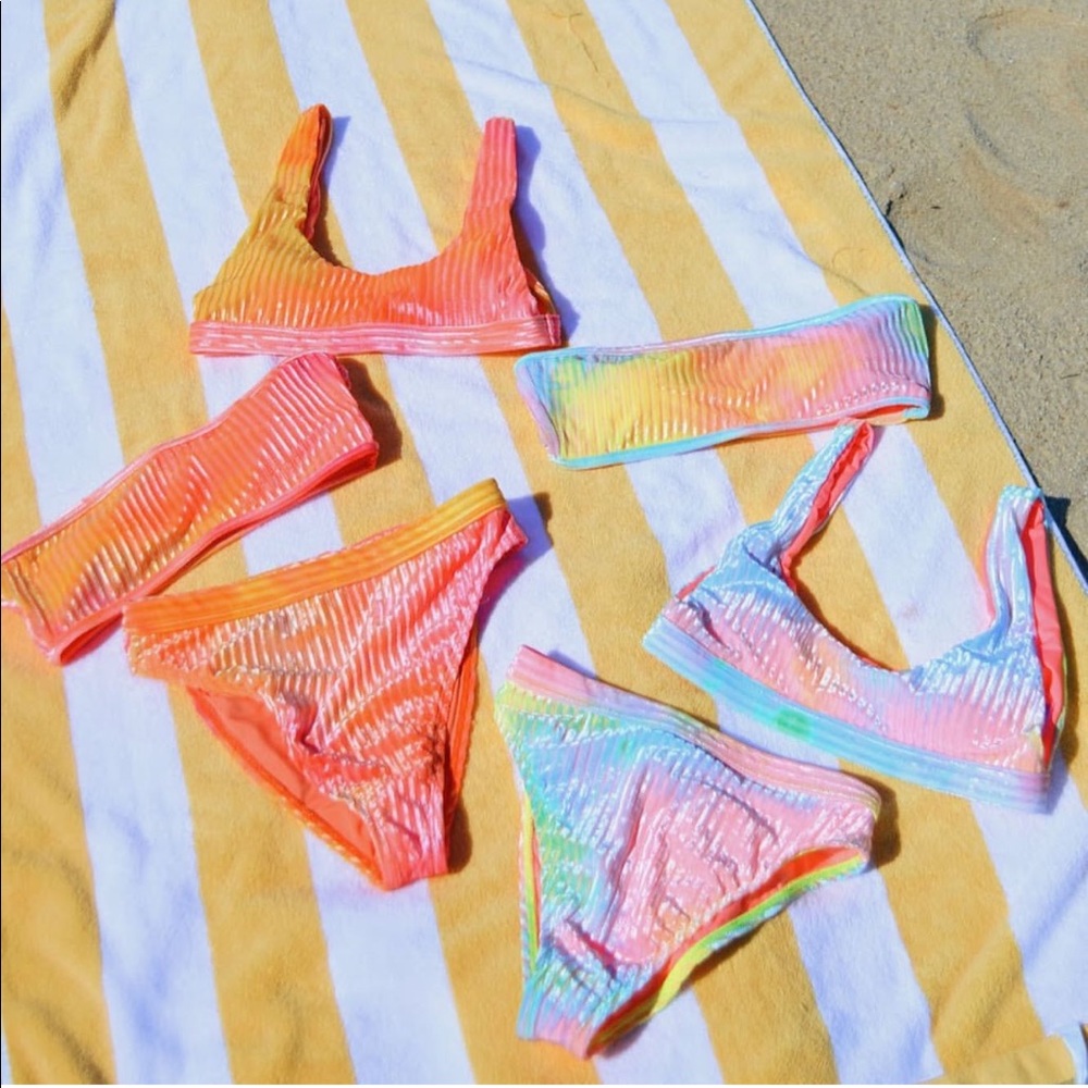 Festival Tie Dye Velvet Bikini Top - Picture 6 of 7